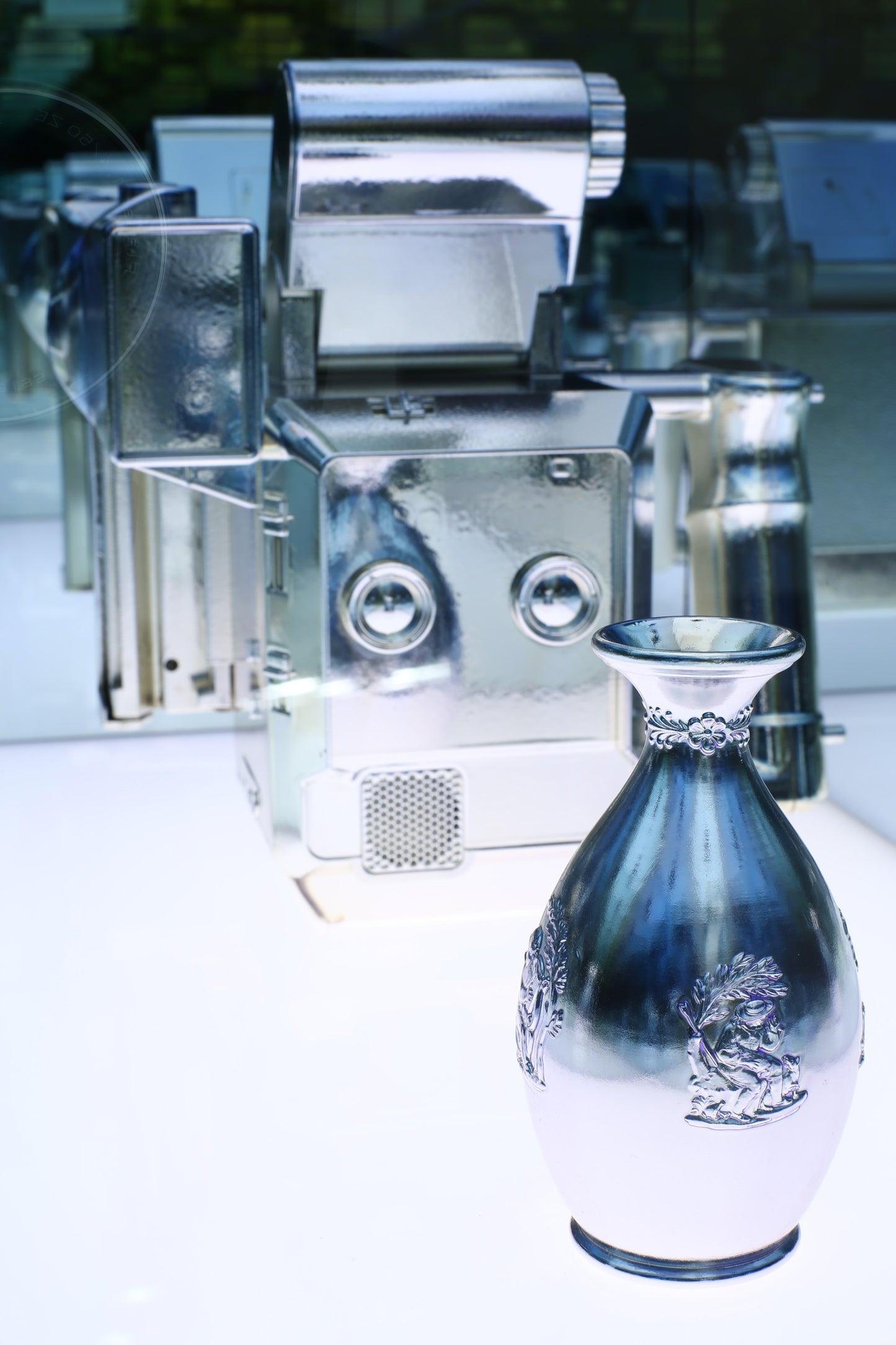 Disused Portrait Camera Considers Wedgwood Vase