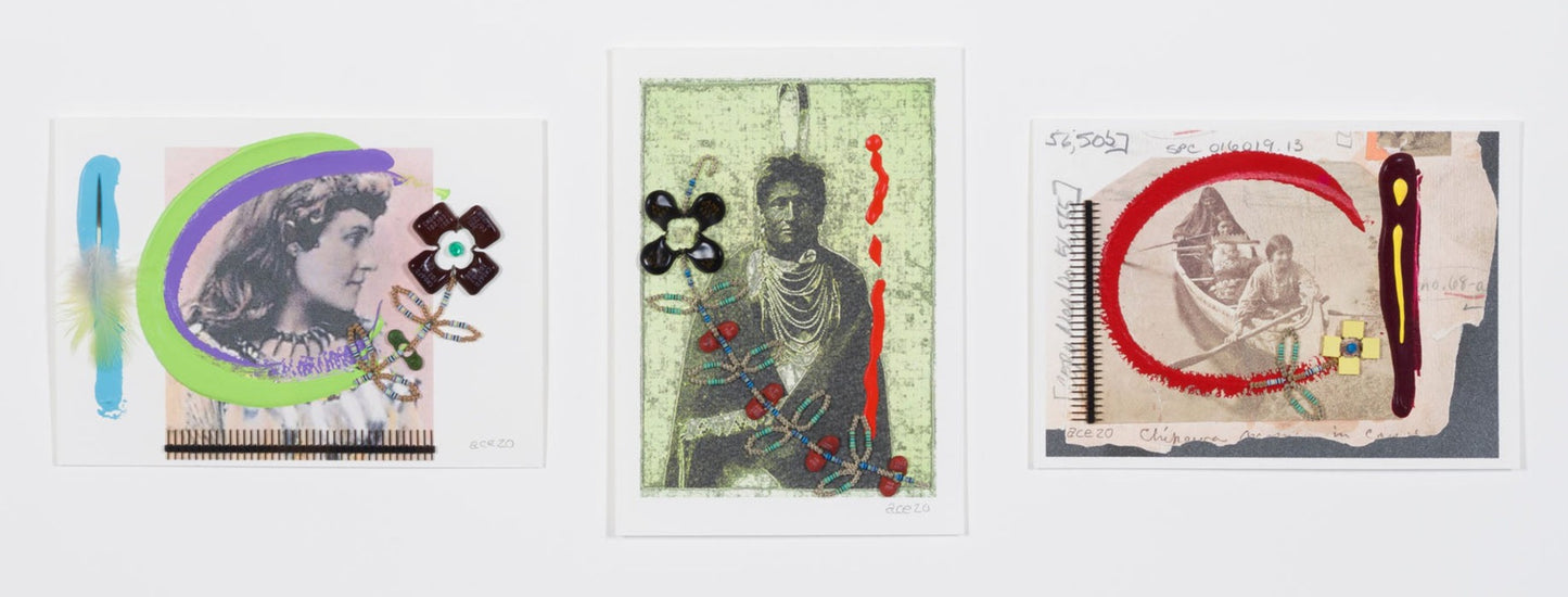 Bloodline #7 / Jiimaan (Canoe) / Tekahionwake (Pauline Johnson) Triptych